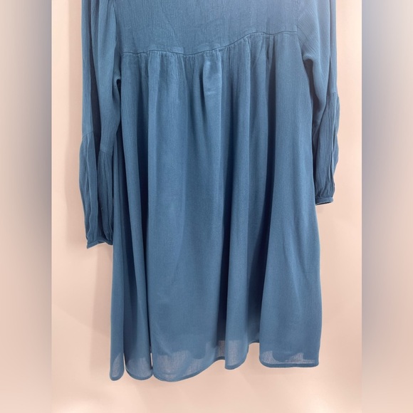 Sundance Embroidered Suelta Dress Teal Gauzy Viscose Lined Boho Chic Size Small - Picture 9 of 10